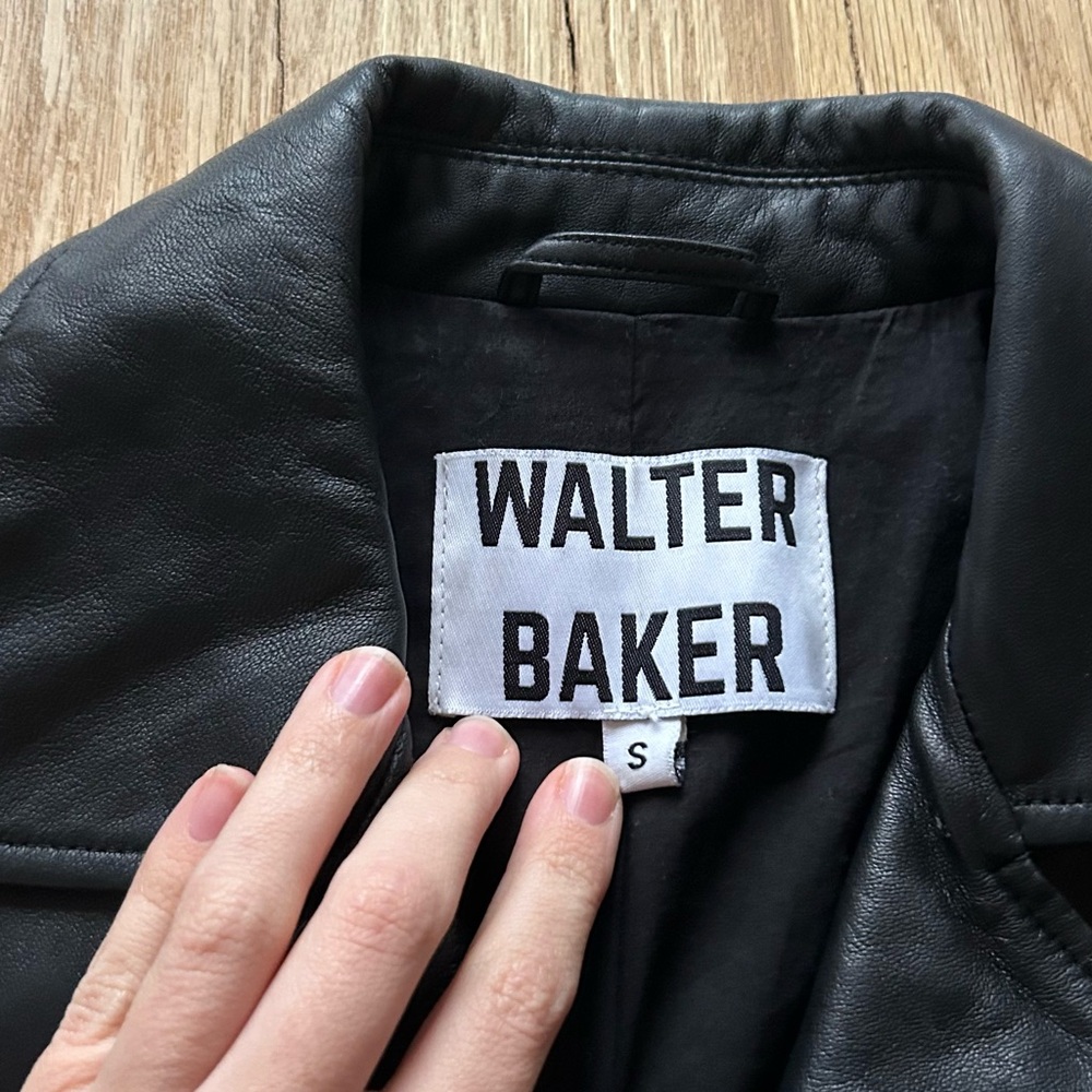 Walter Baker Black Allison Leather Moto Jacket - Picture 2 of 4